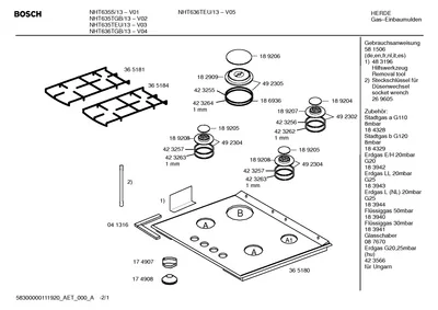 burnercaps rings, thermocouples (0008-3008)