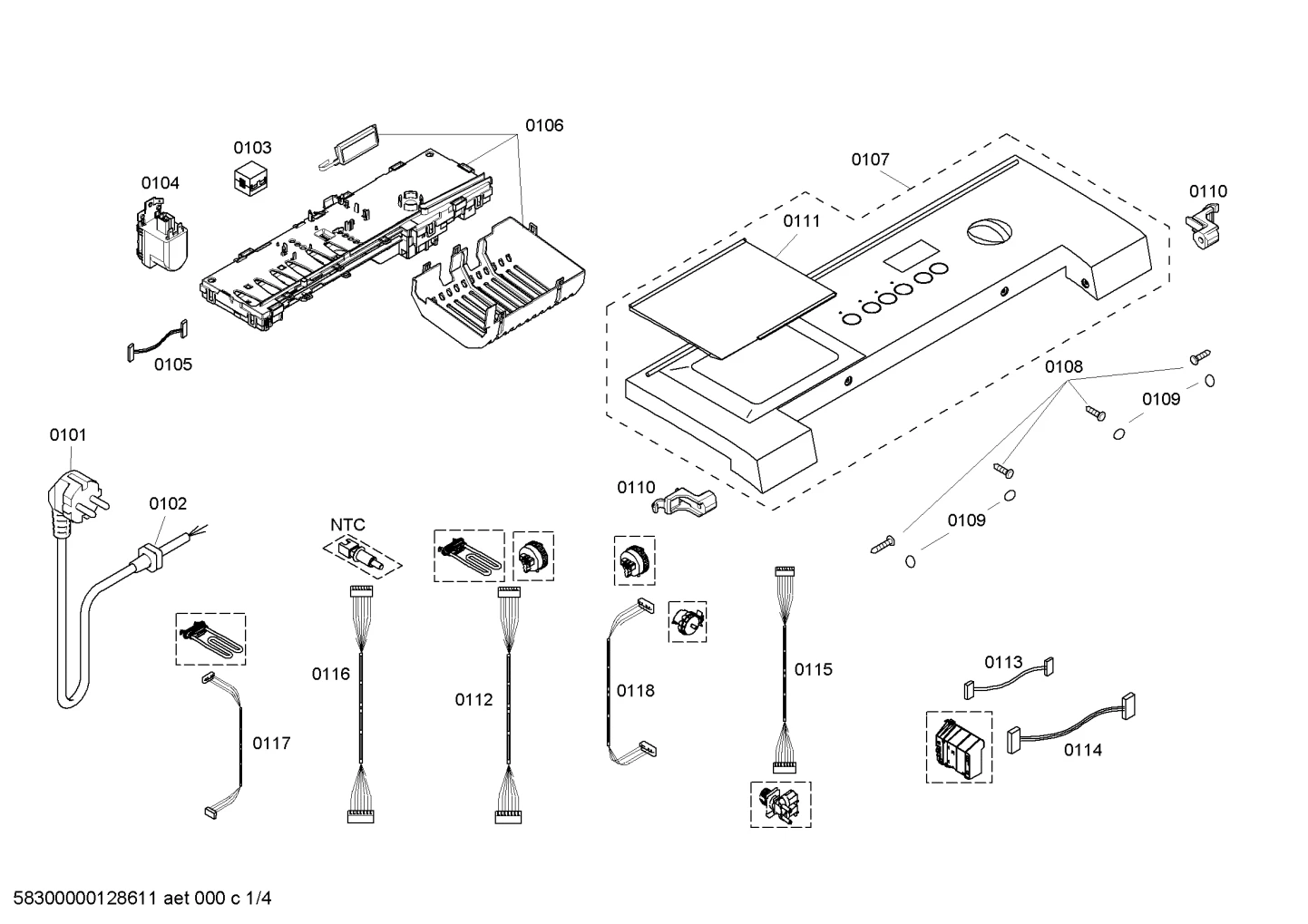 Door & Housing, Screws (0101-0118)