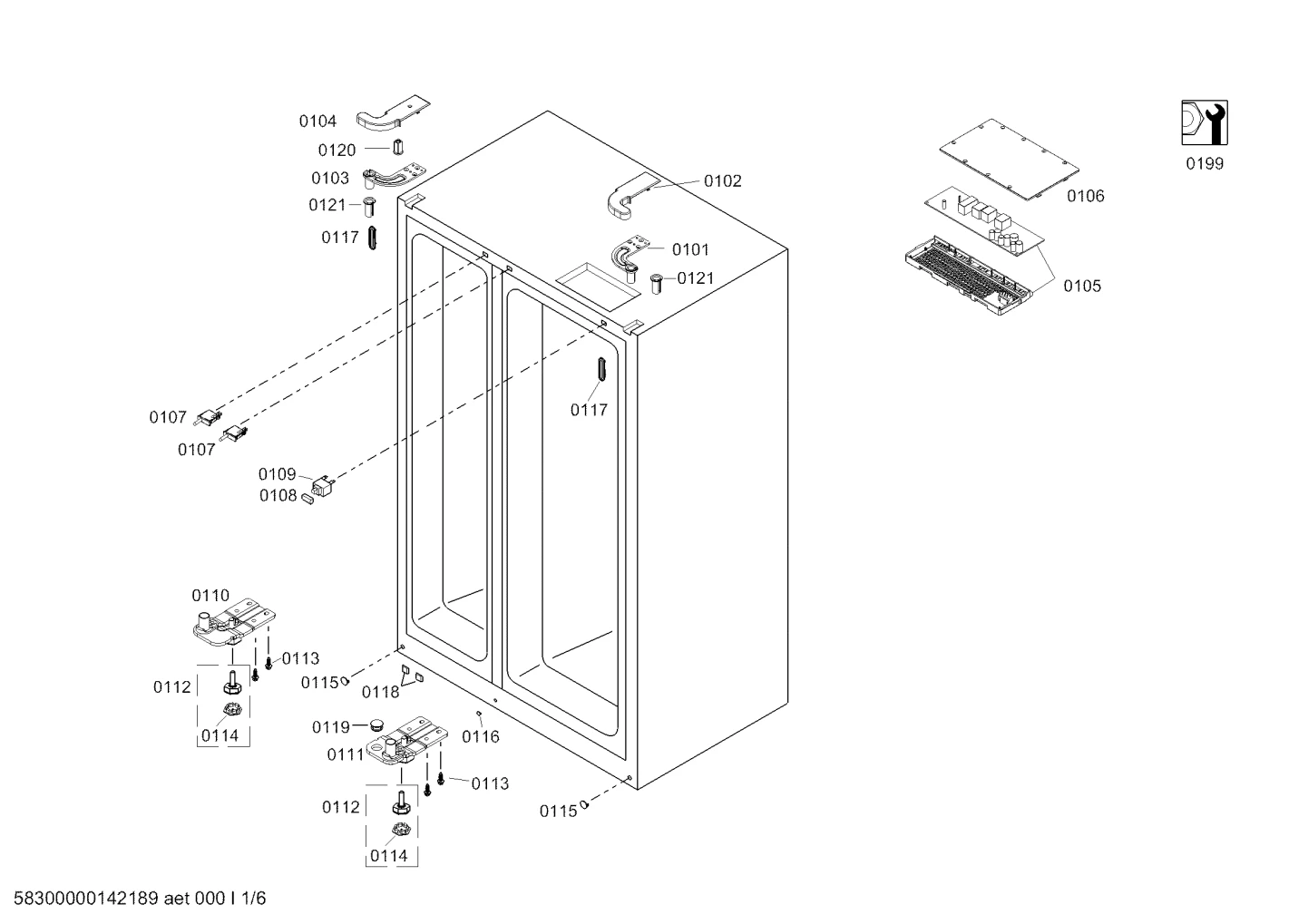 Door & Housing, Hinges (0101-0199)