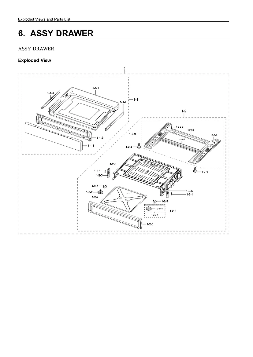 Drawer Assembly NX60T8, NE63T8