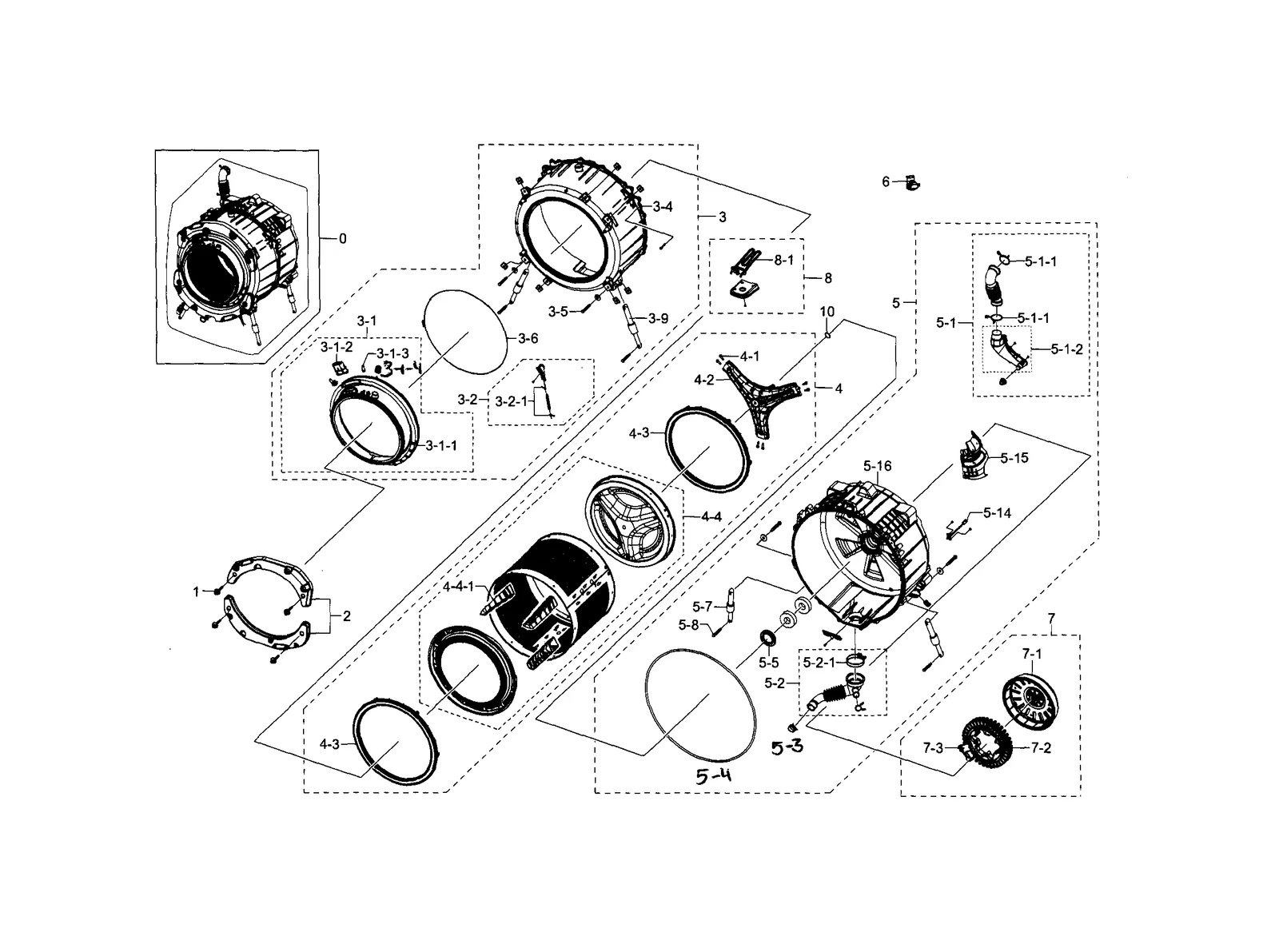 Assembly S.TUB BACK;PURPLE/SVC,WF4