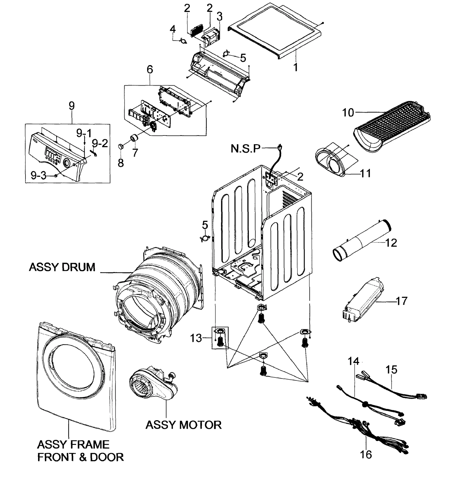 Assembly S.PANEL CONTROL;DV206AES/