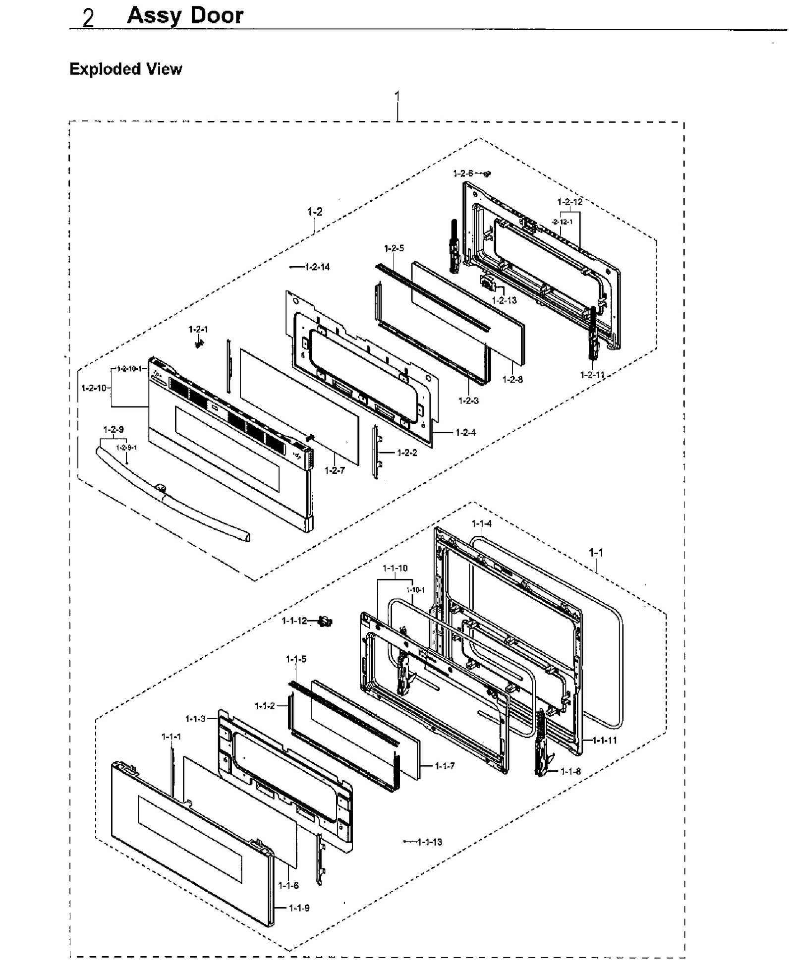 Assembly Door Up NE59M6850SS STS