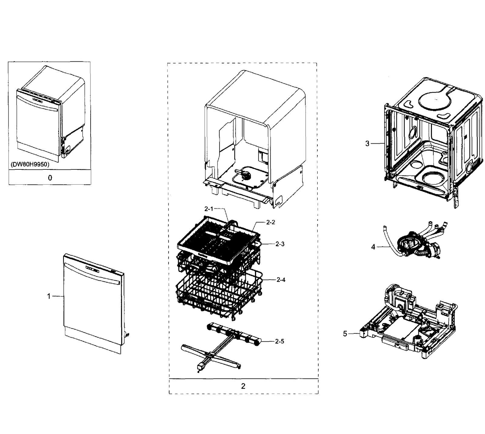 Door Assembly DW9900H Wide Display