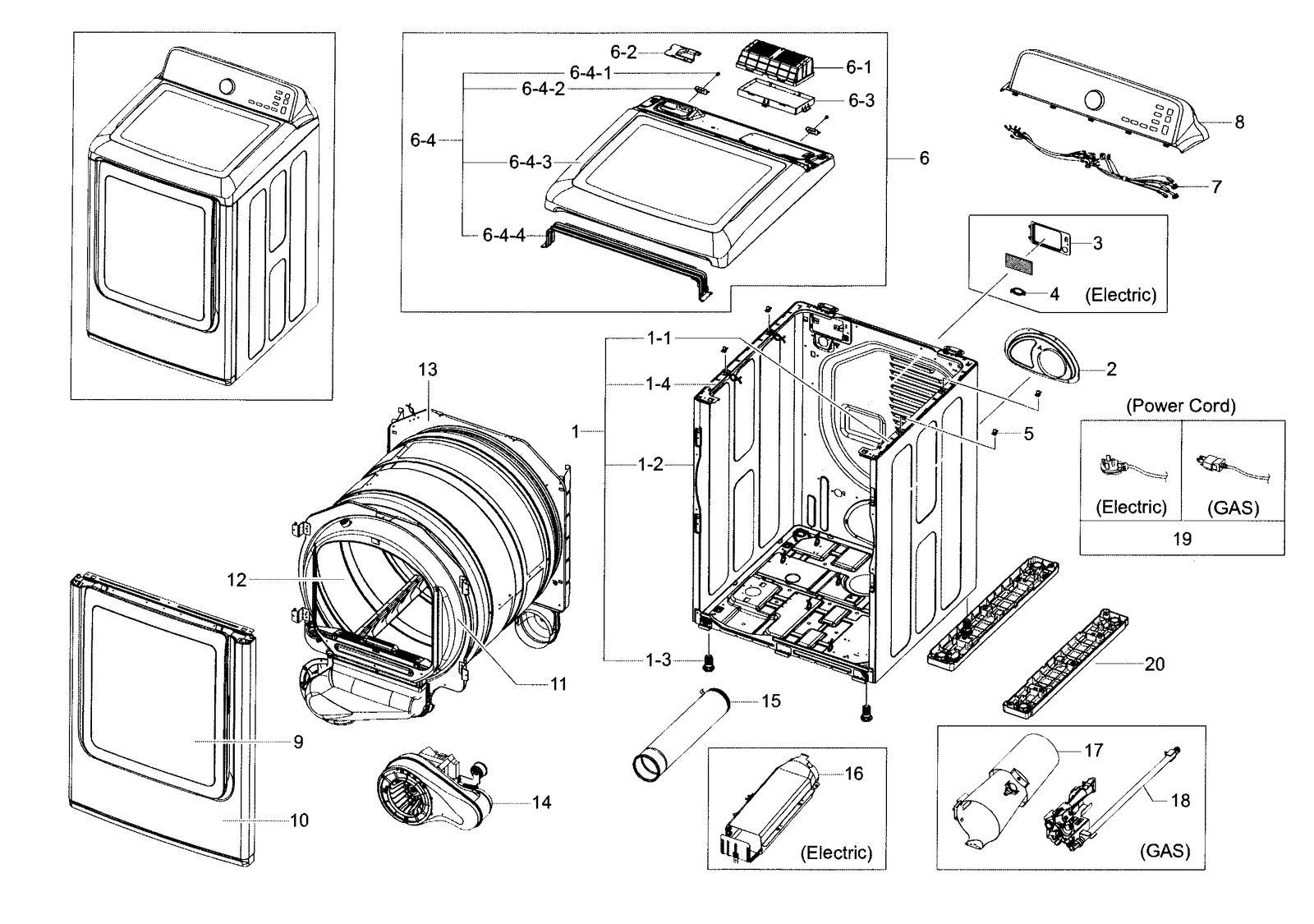 Frame Assembly DV8000J Inox Gray