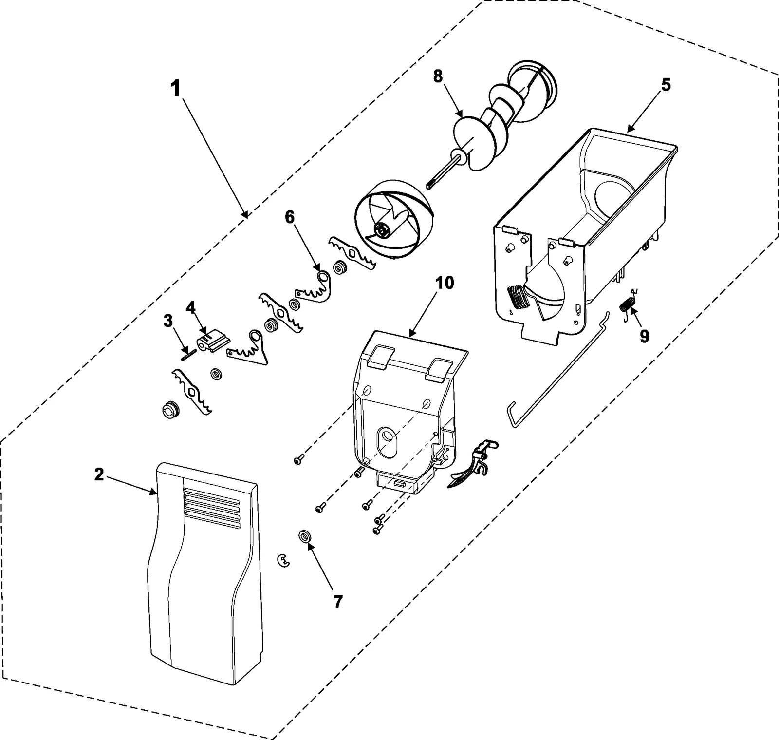 Ice Tray Bucket Assembly