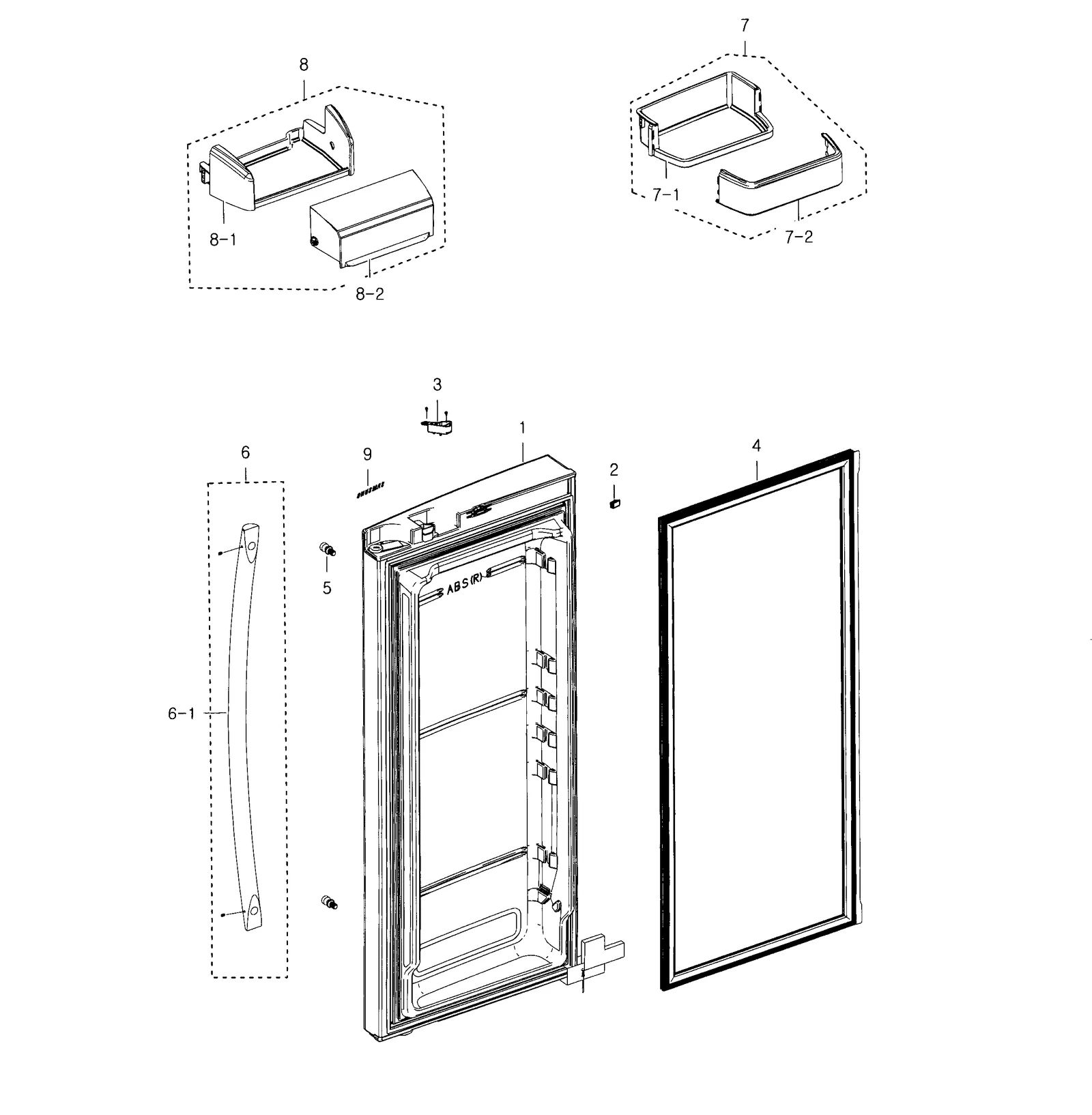 Foam Door Assembly R AW2 Sno