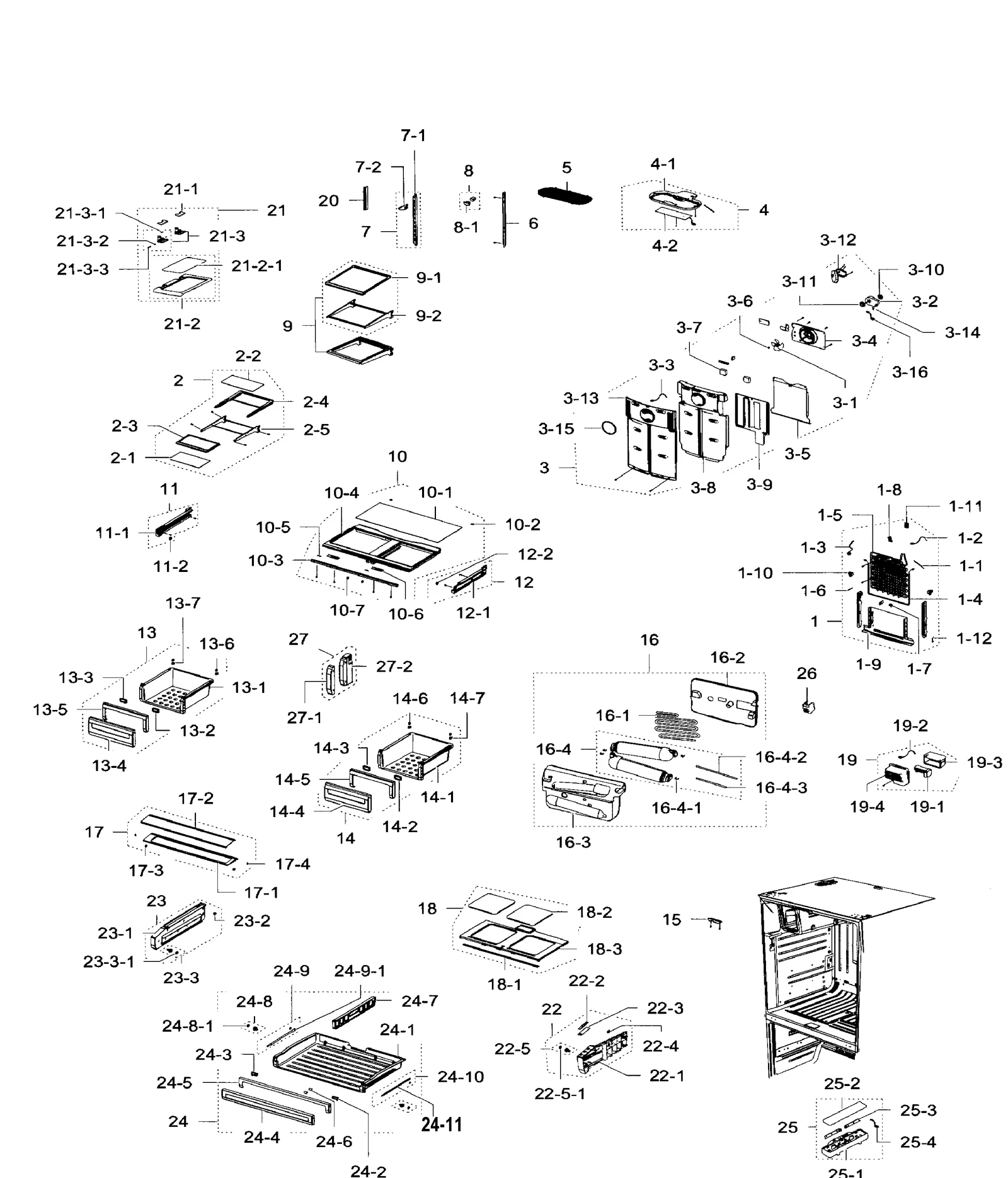 Right Vegetable Case Assembly