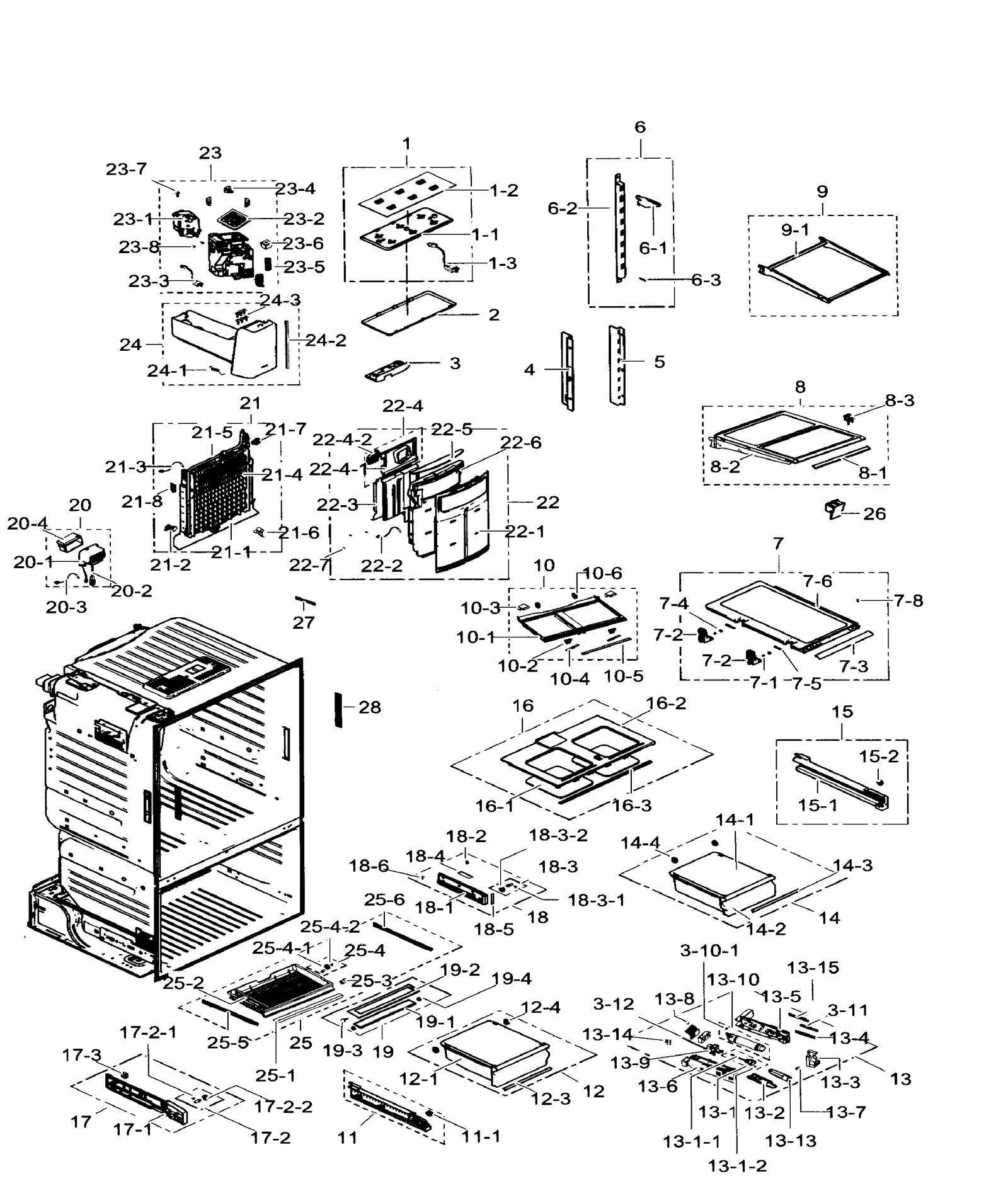 Right Pantry Cover Rail Assembly