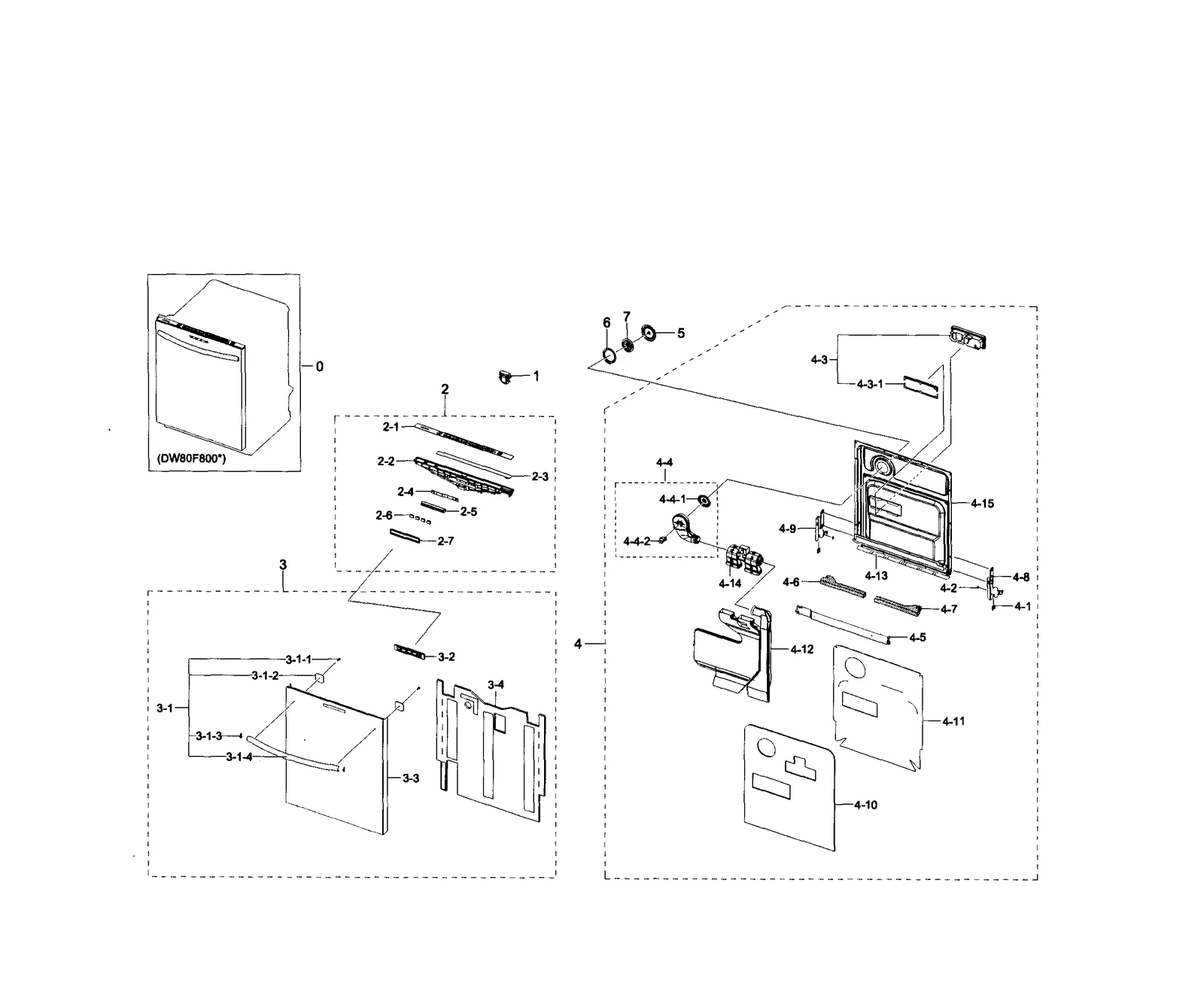 A/S Assembly-DOOR OUTER;DW80F800UW