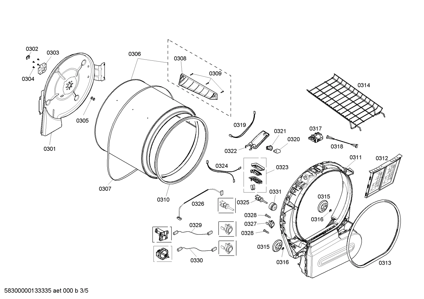 Front Bearing Shield Assy., With Drum Wheels