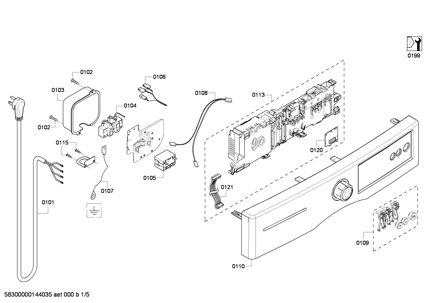 Control Panel, With Knob, Dryer, Champagne