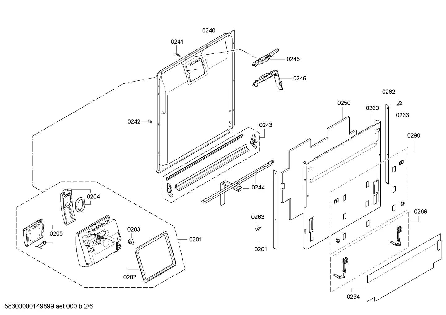 For Outer Door, 81 Cm, I/VI, Sliding Hinge