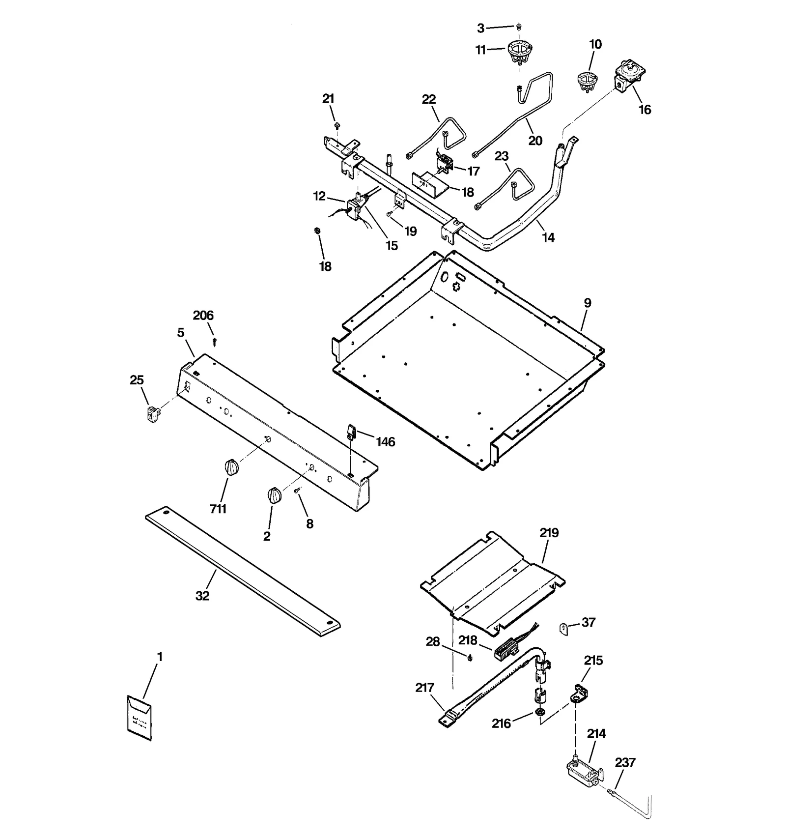 Right Rear Burner Tube