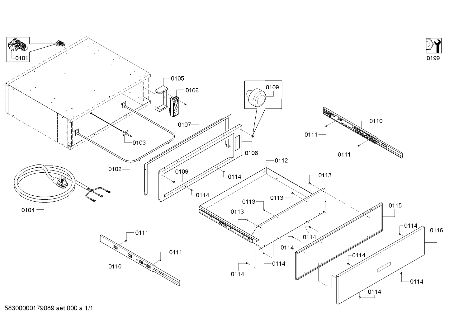 30" Warming Drawer Base Assembly, SVC
