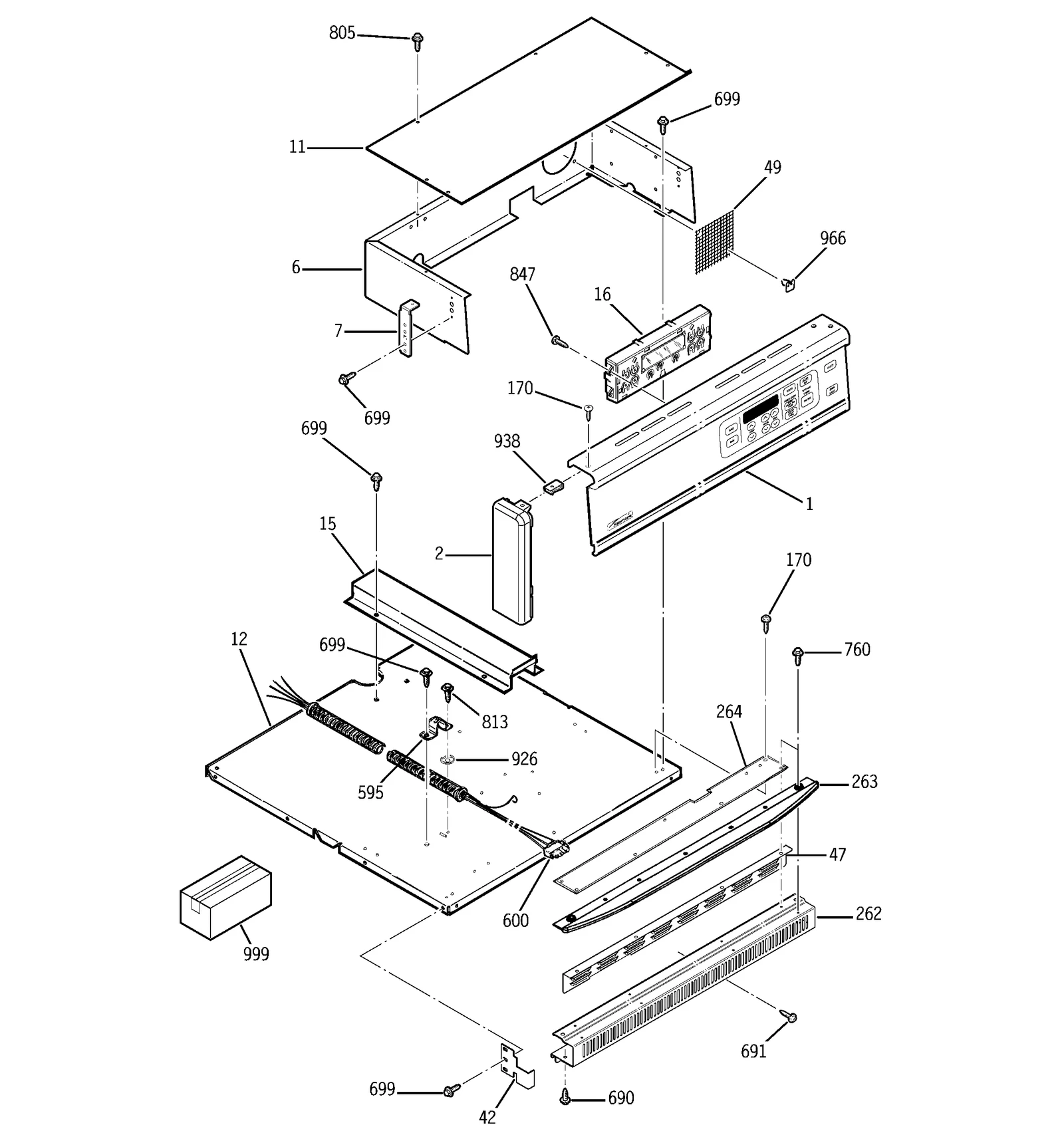 Control Panel Assembly with Light
