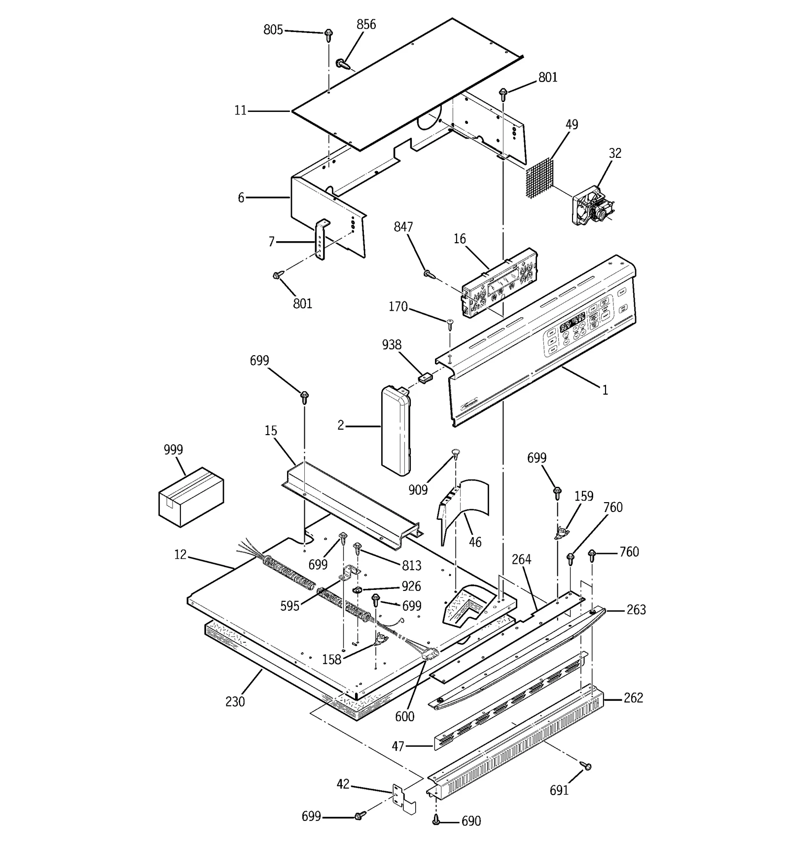 Control Panel Assembly with Light