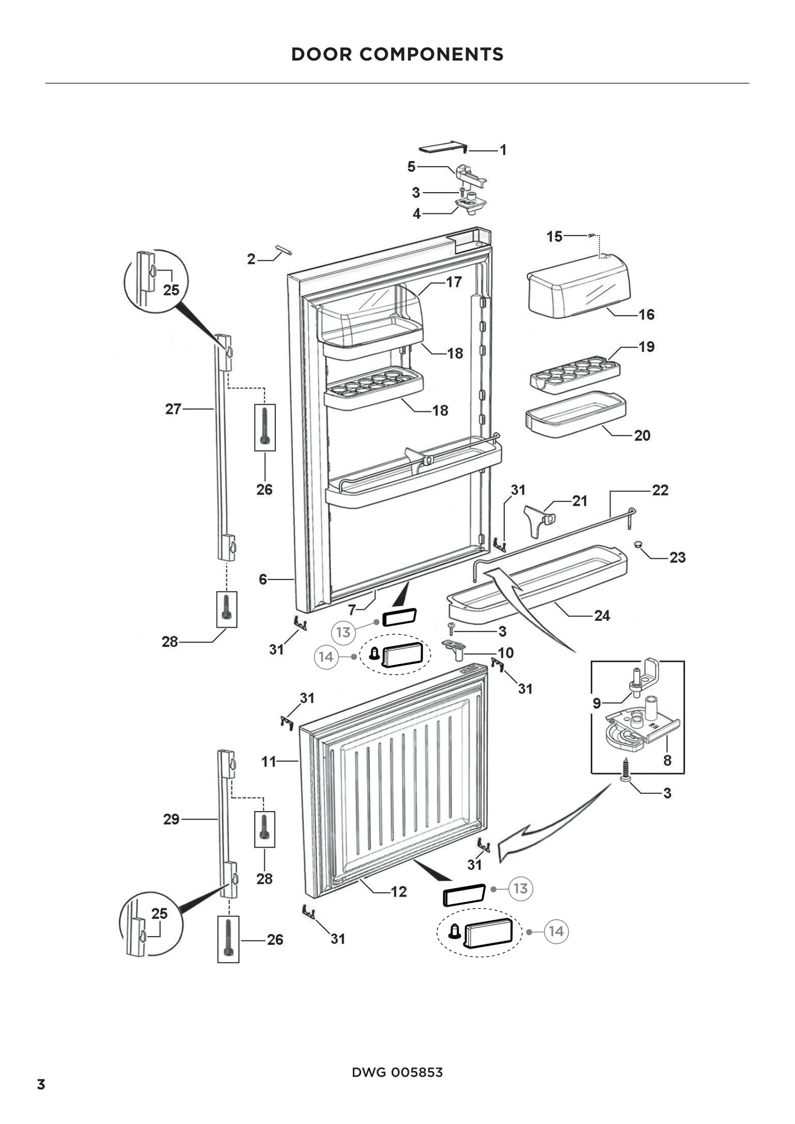 Door Front 635x610 Left Hinge