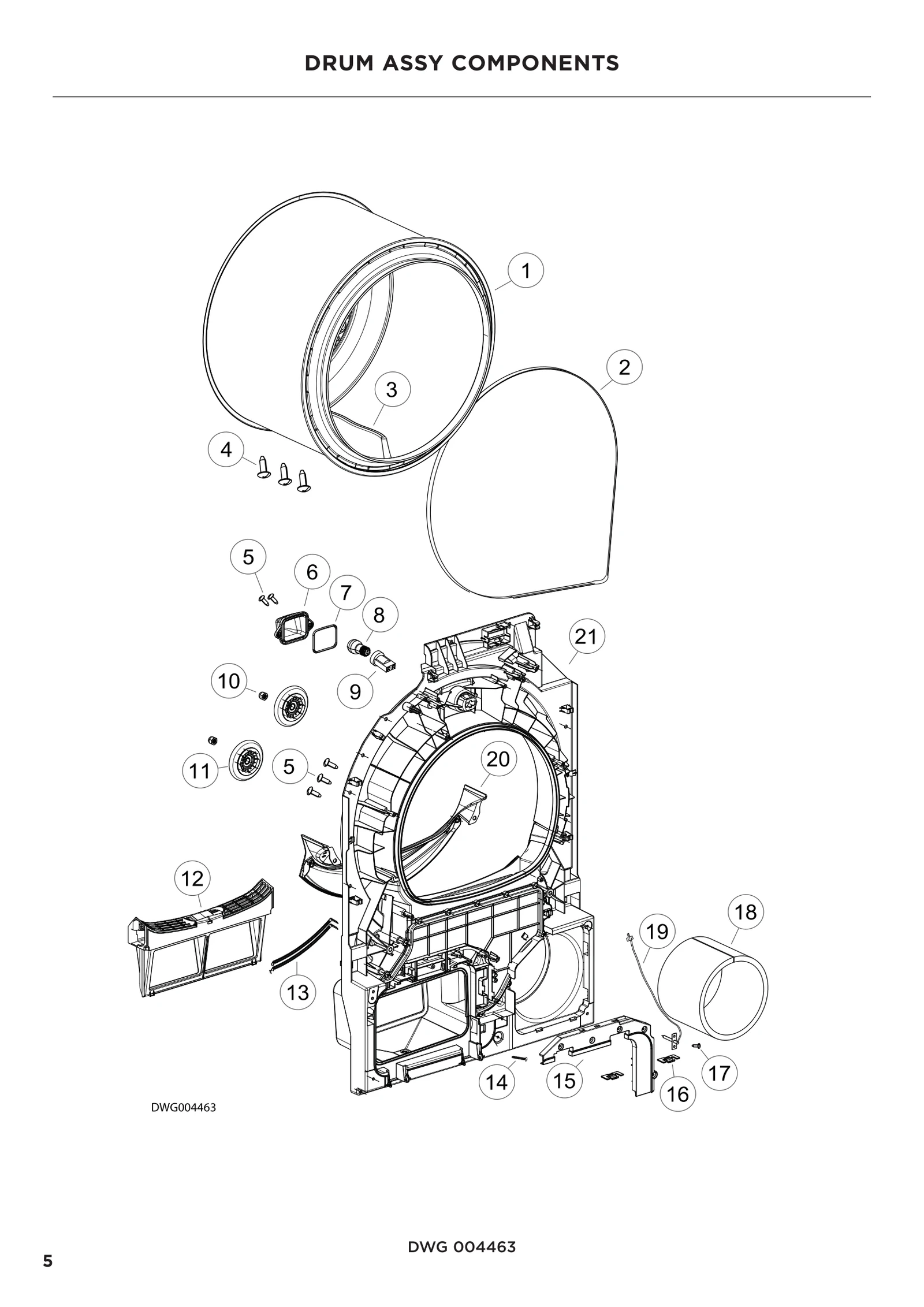 Front Drum Guide Bearing Black
