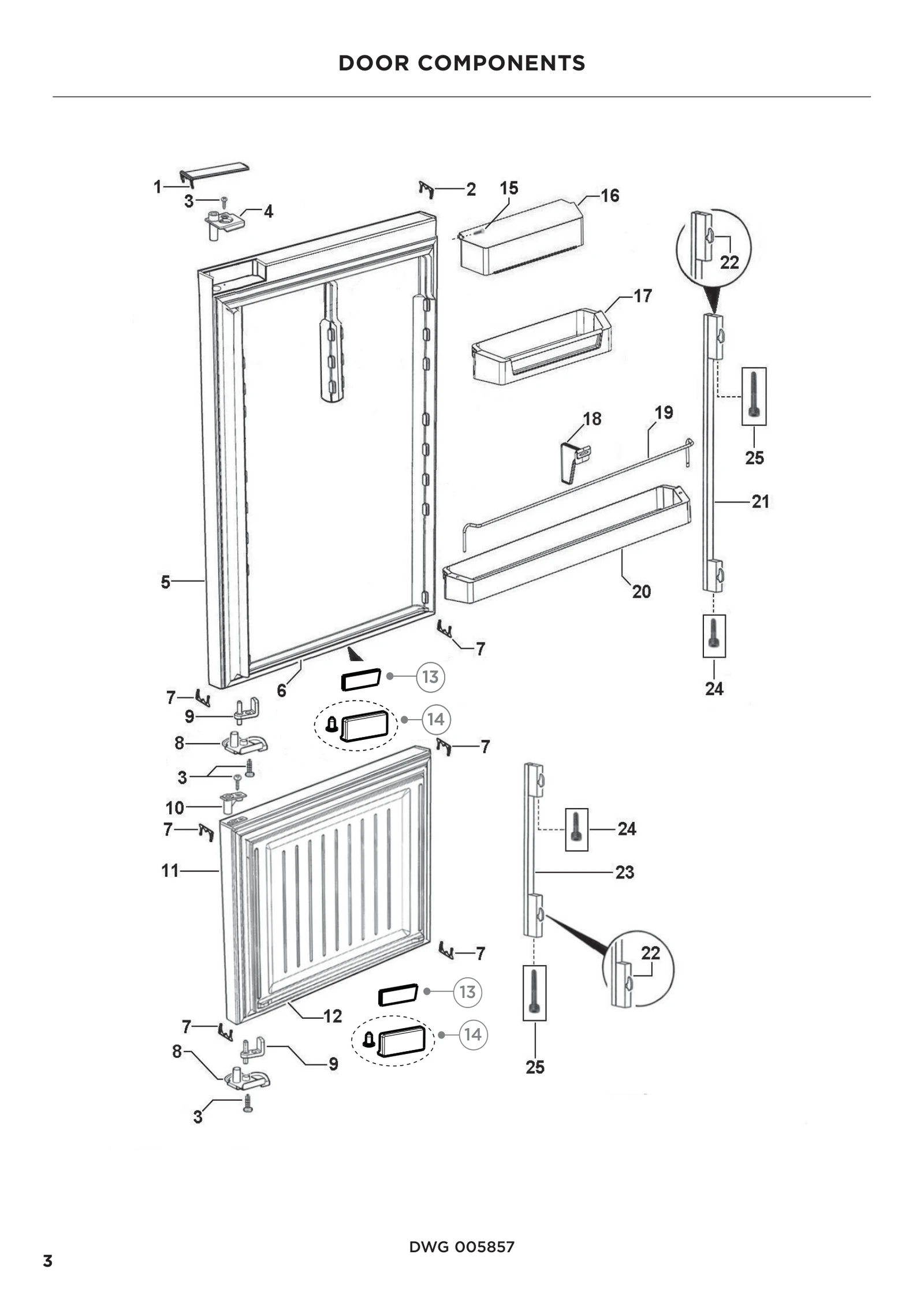 Right Water Hinge Bearing