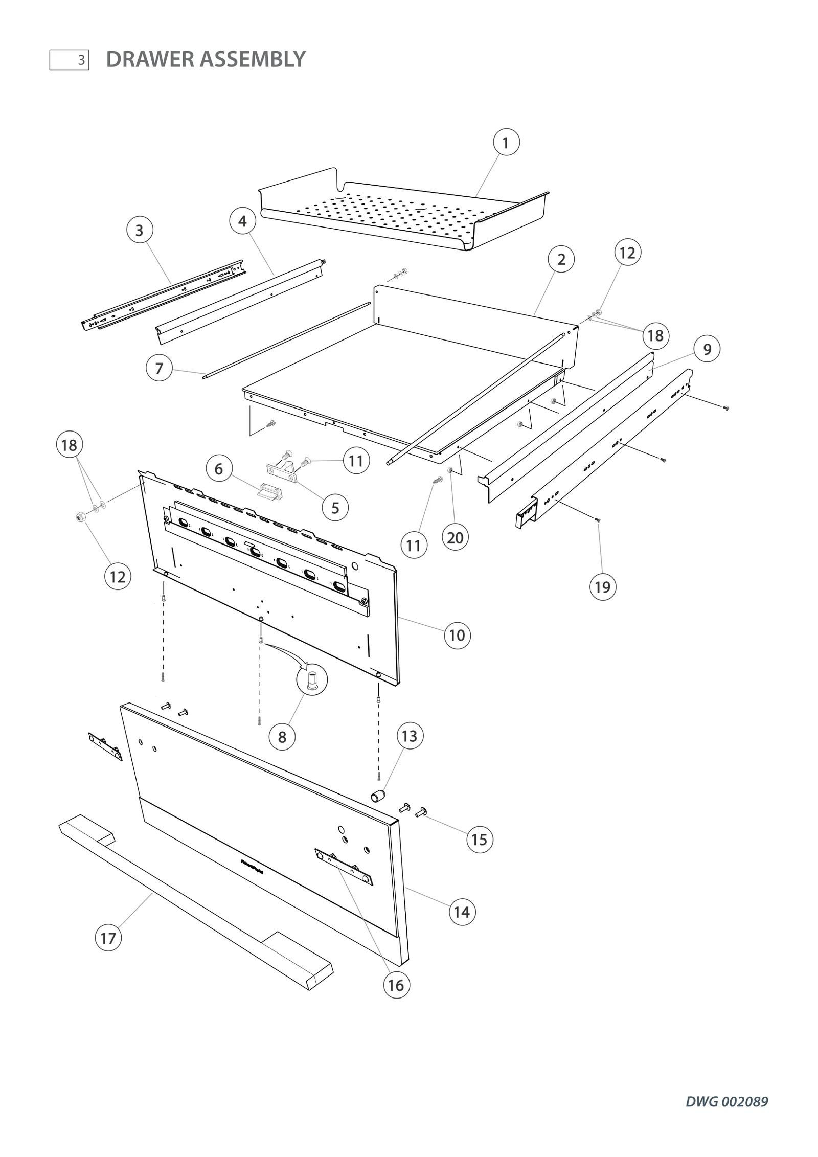 Cooking Drawer Back Assembly