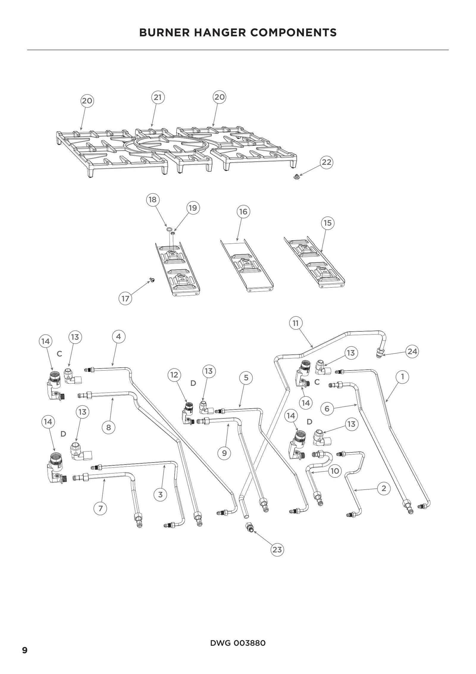 Front Simmer Tube Assembly RH