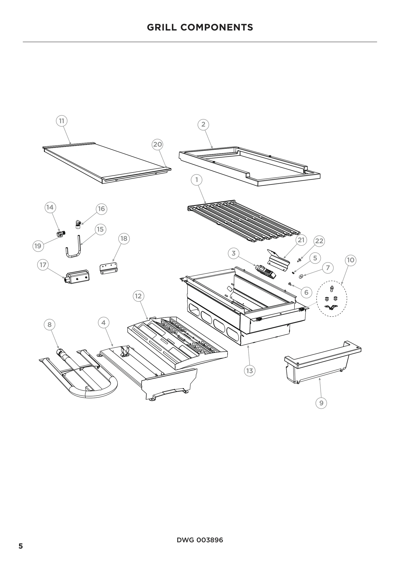 Grill Radiant Tray Assembly