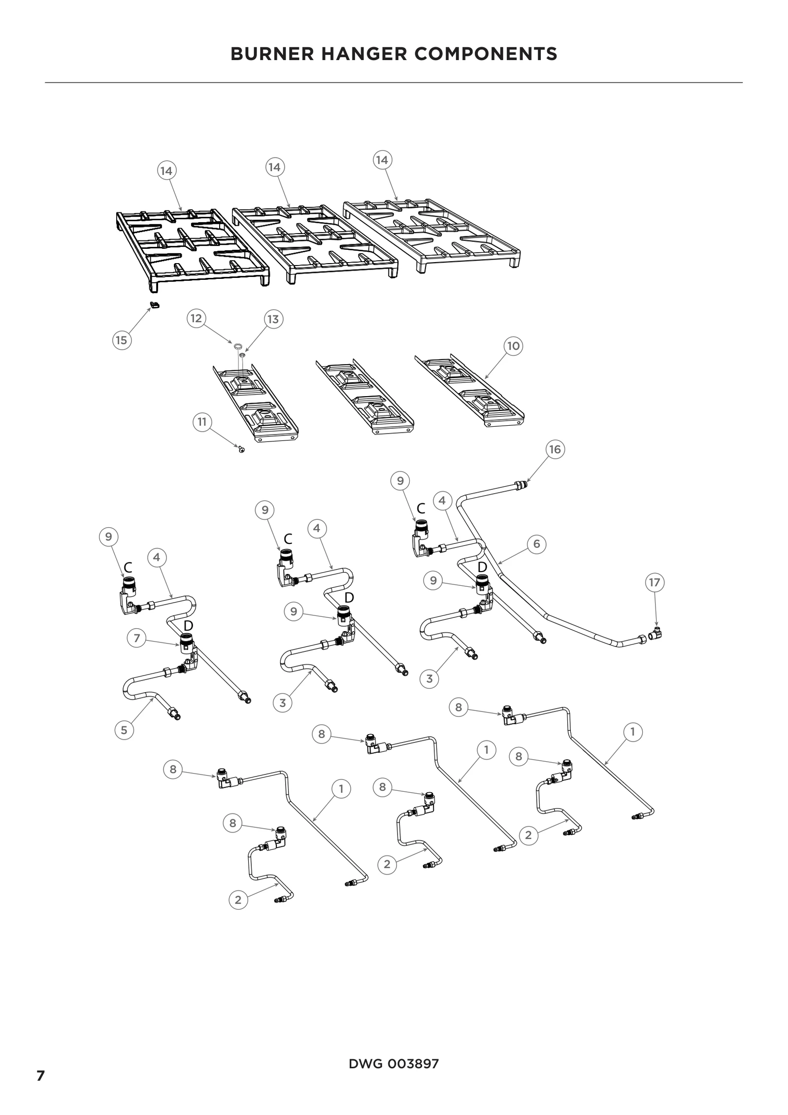 Cooking Rear Simmer Tube Assembly
