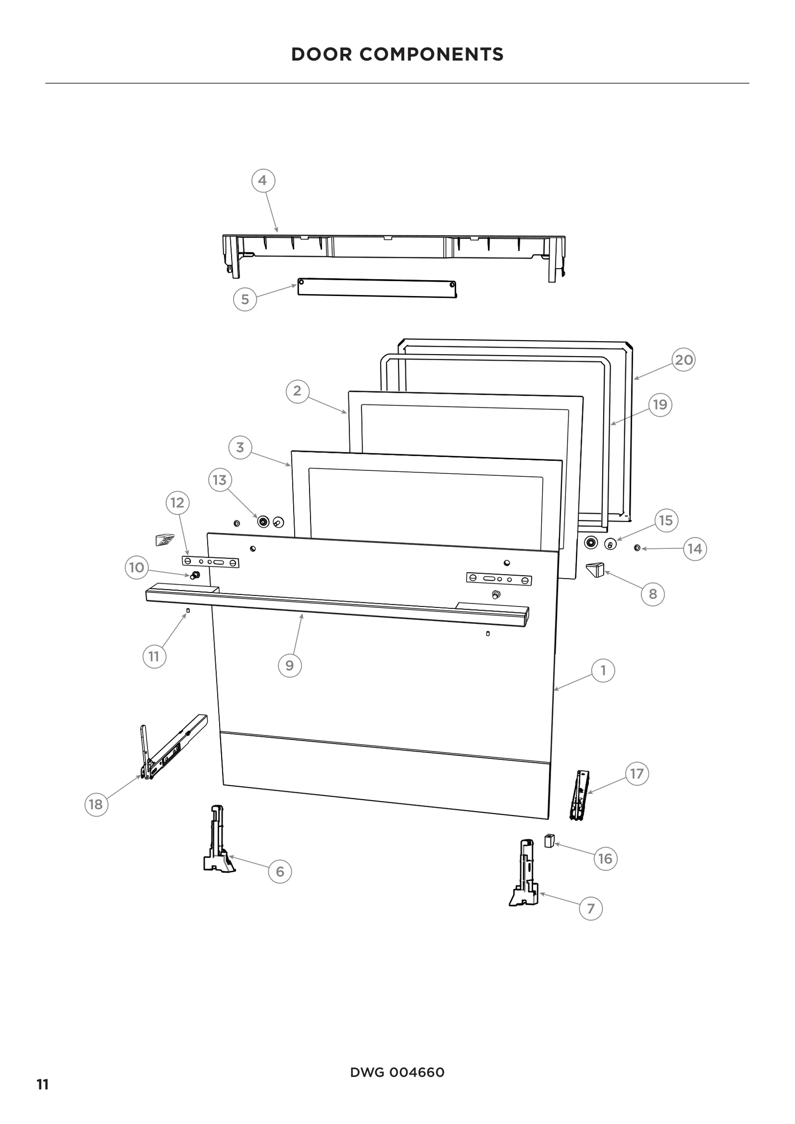Cooking Door Glass Bracket Assembly (US FP)