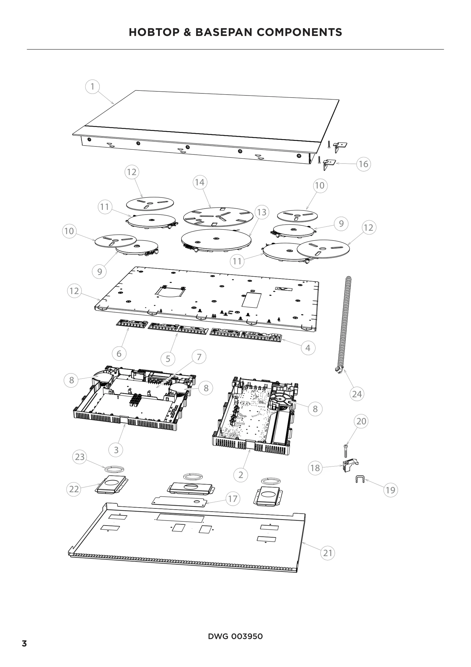 Cooking Glass Assembly 365 CI UL LGO