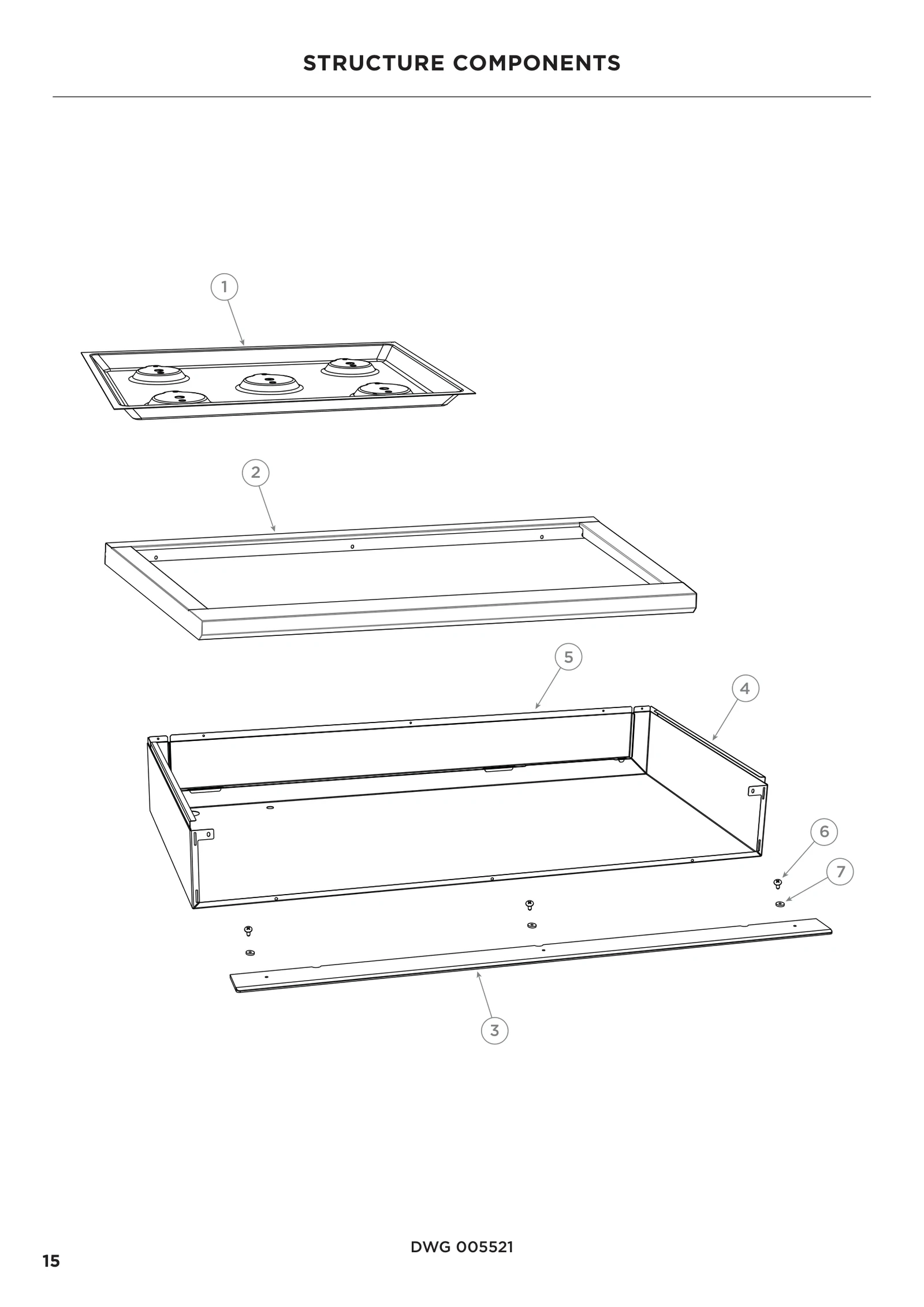 Cooking Landing Ledge WACPV3 48 Spacer
