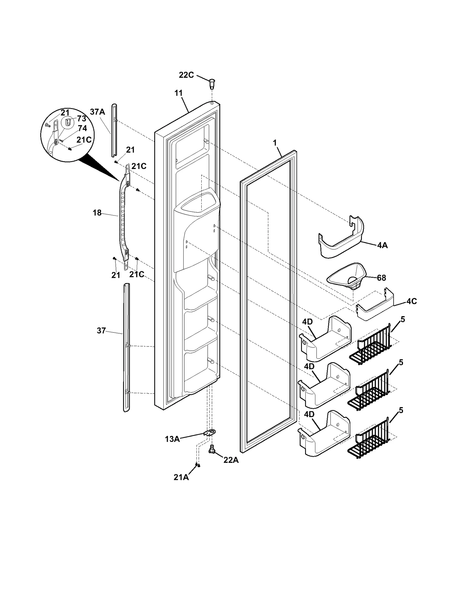 FREEZER DOOR