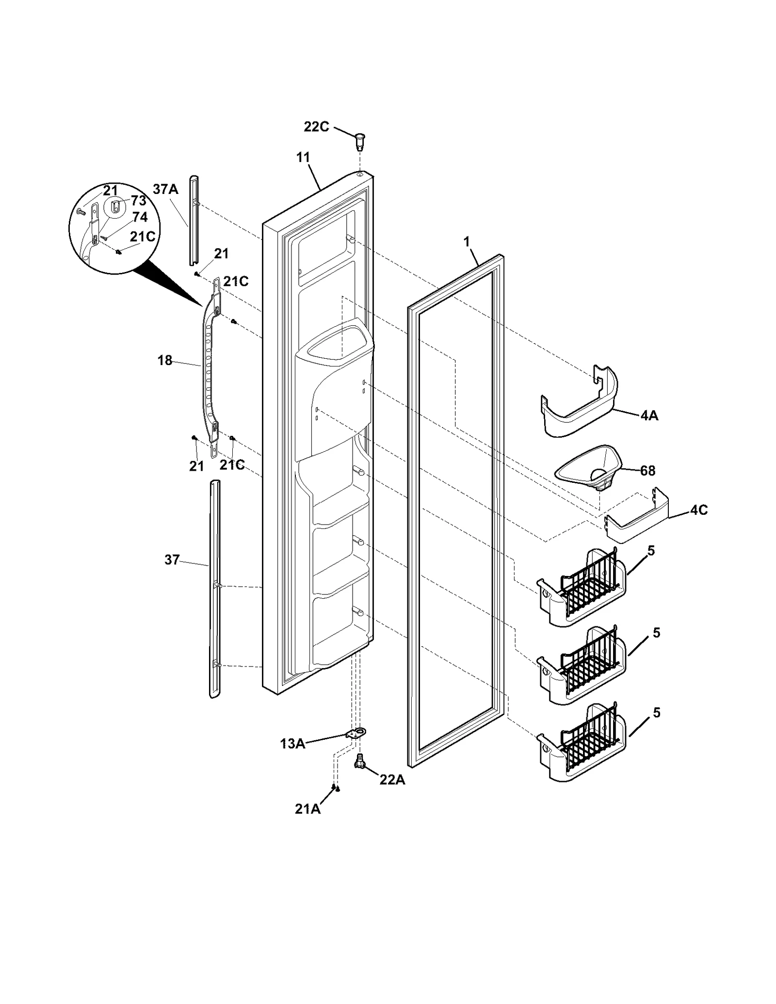 FREEZER DOOR
