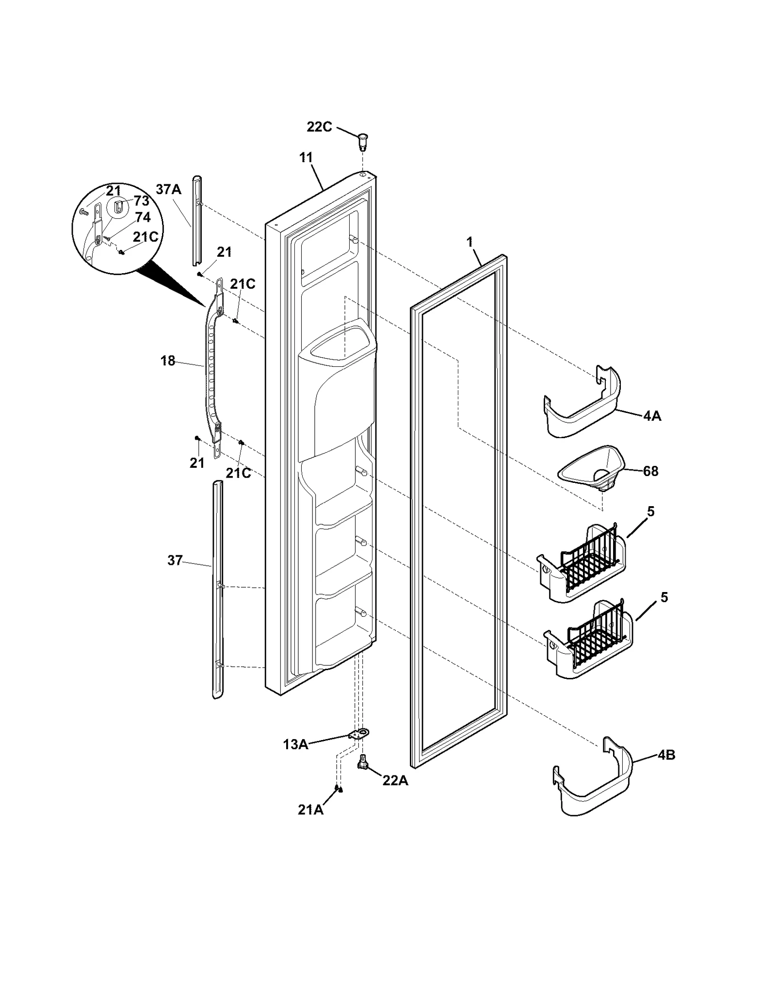 FREEZER DOOR