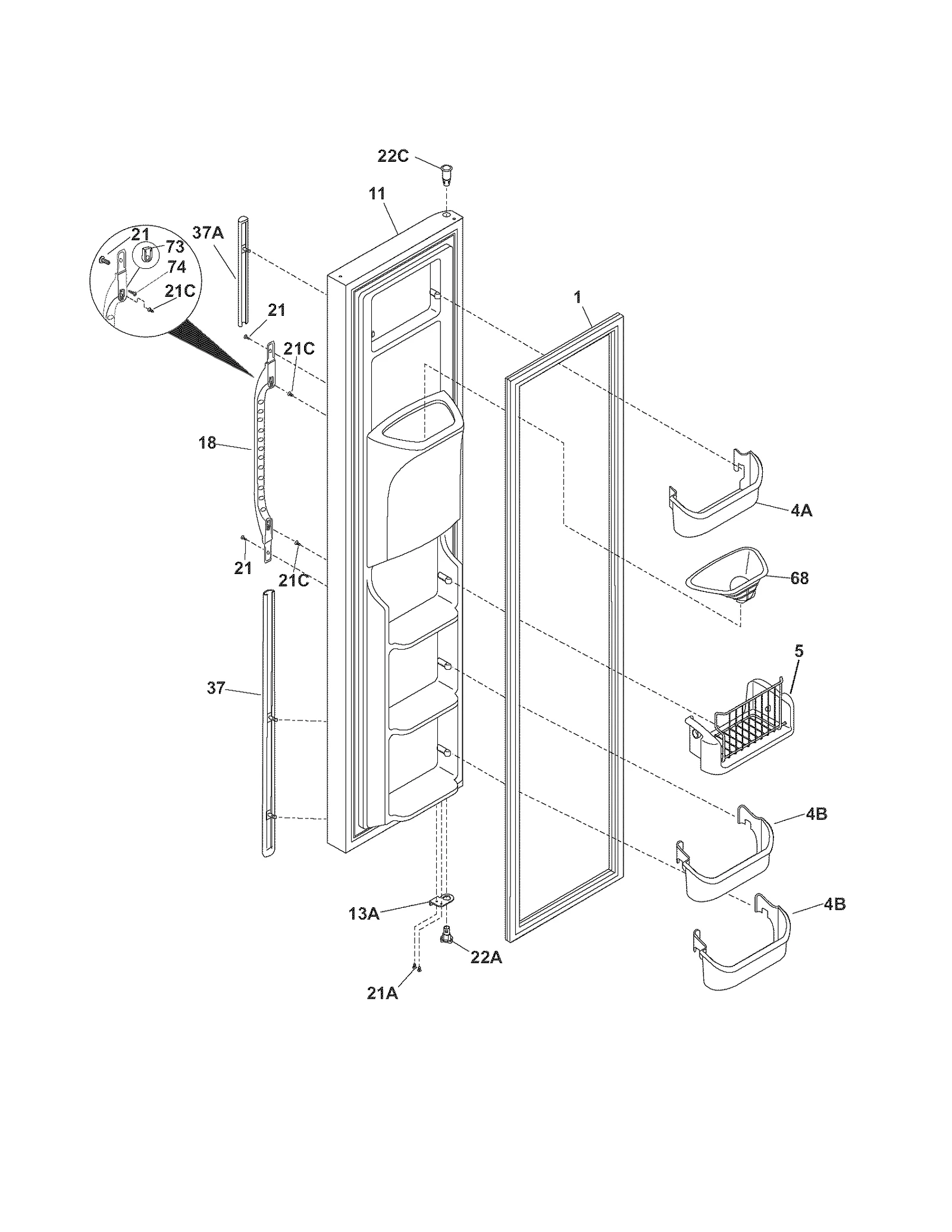 FREEZER DOOR