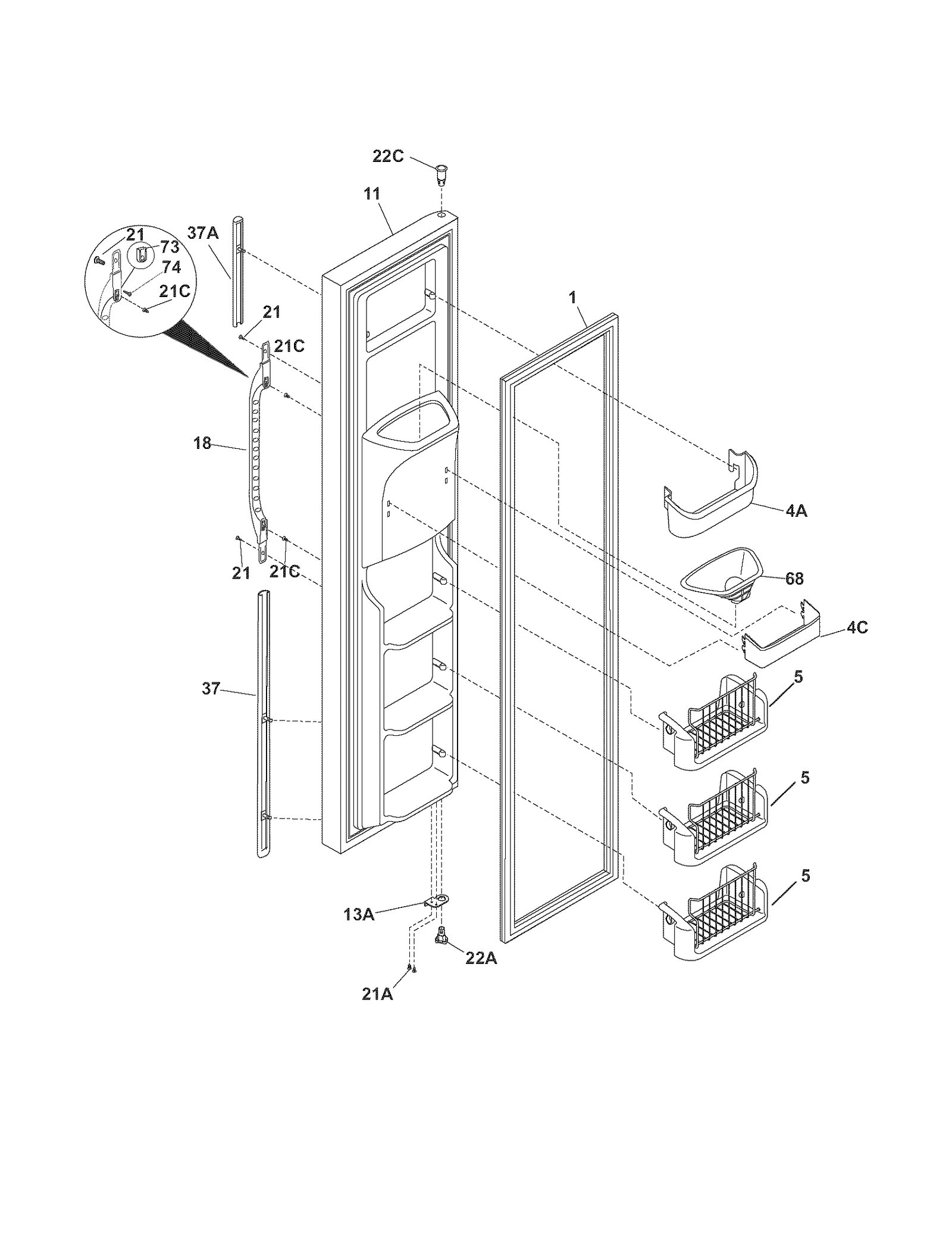 FREEZER DOOR