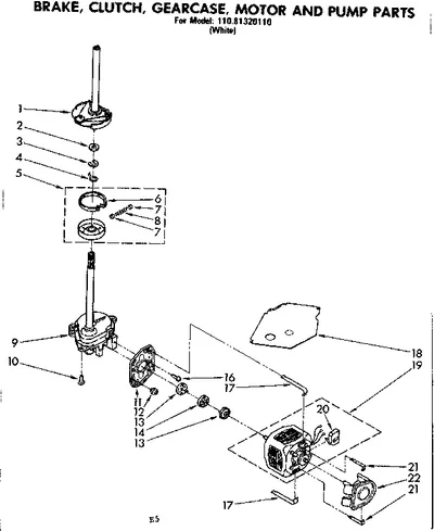BRAKE CLUTCH GEARCASE MOTOR & PUMP PARTS