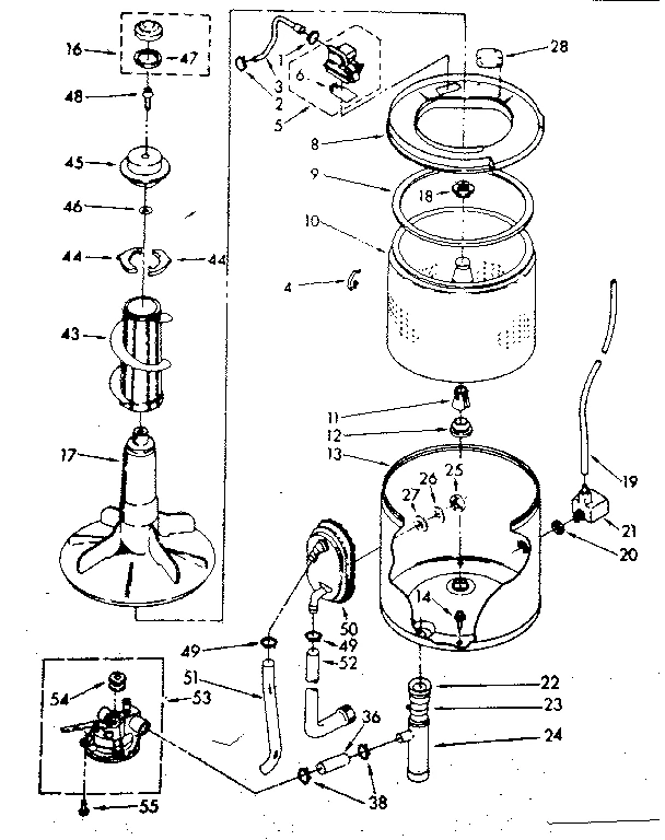 TUB AND BASKET PARTS (SUDS ONLY)
