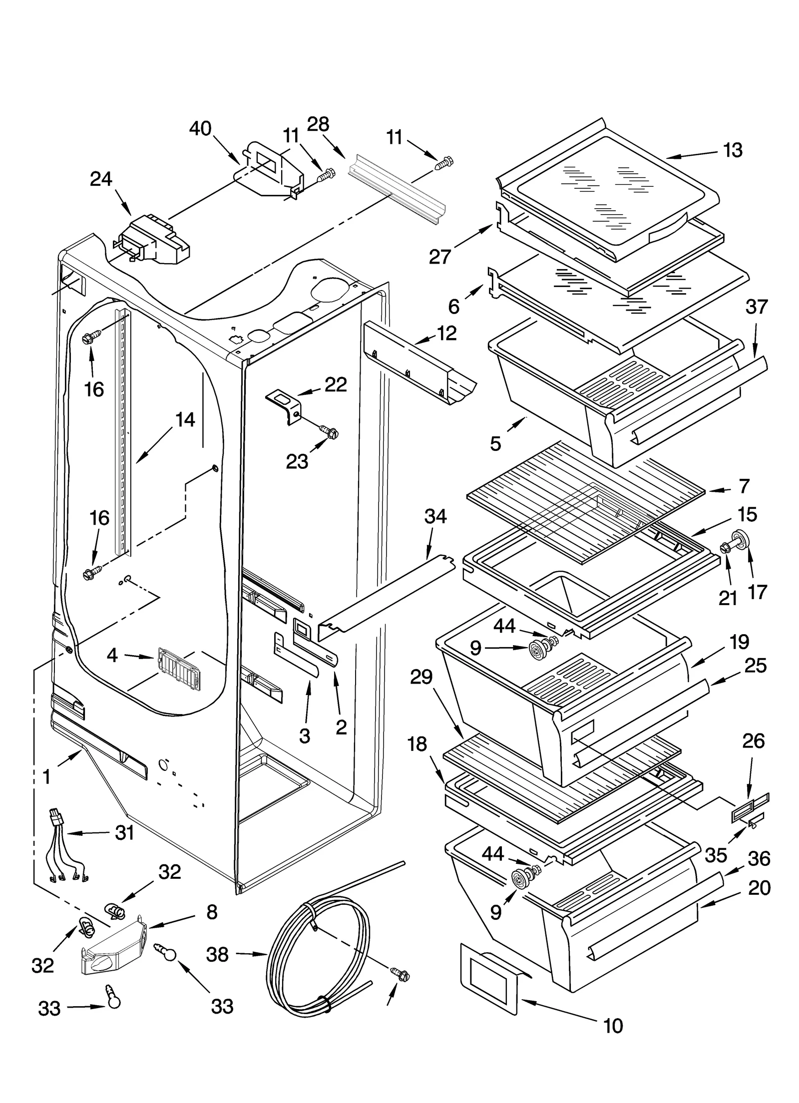 REFRIGERATOR LINER PARTS