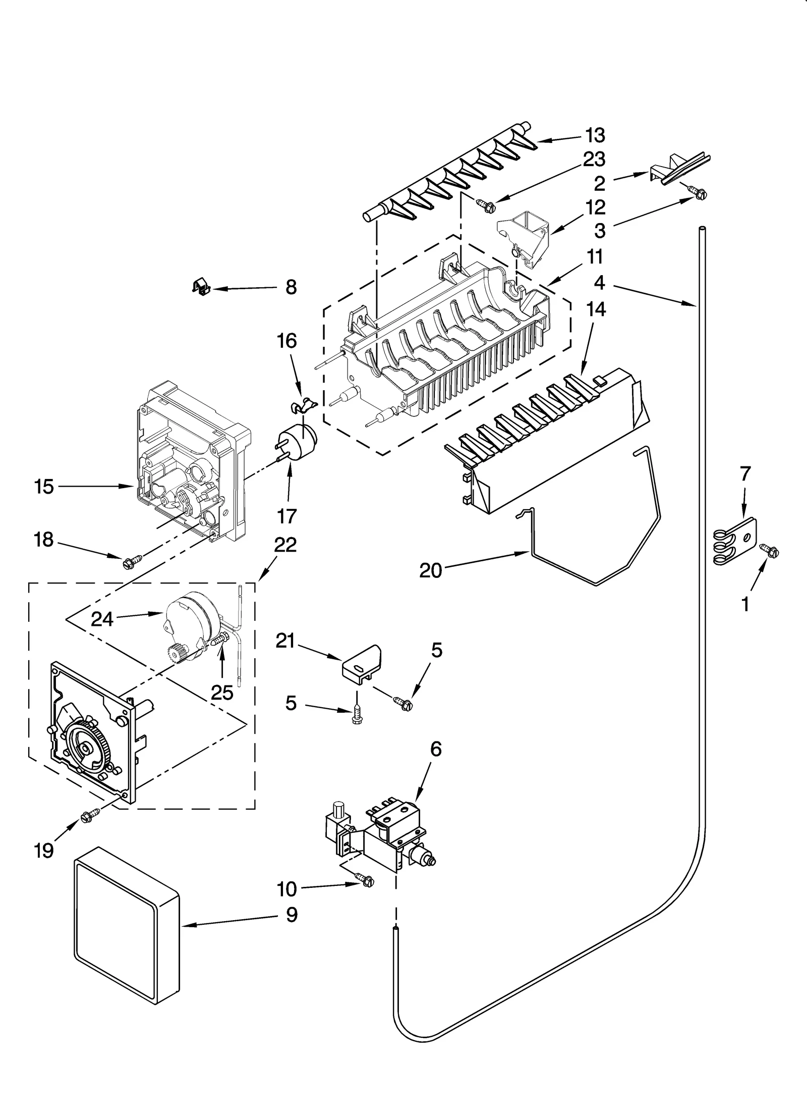 ICEMAKER PARTS, OPTIONAL PARTS (NOT INCLUDED)