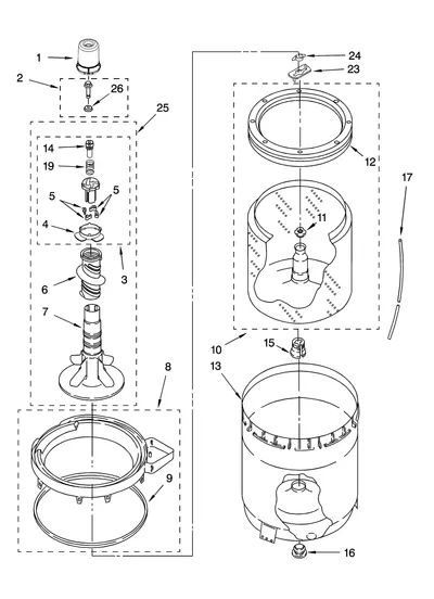 AGITATOR, BASKET AND TUB PARTS