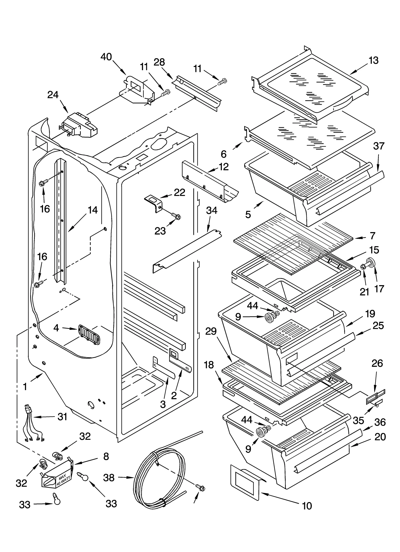 REFRIGERATOR LINER PARTS