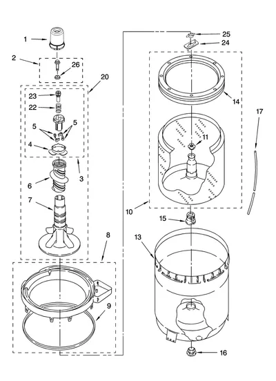 AGITATOR, BASKET AND TUB PARTS