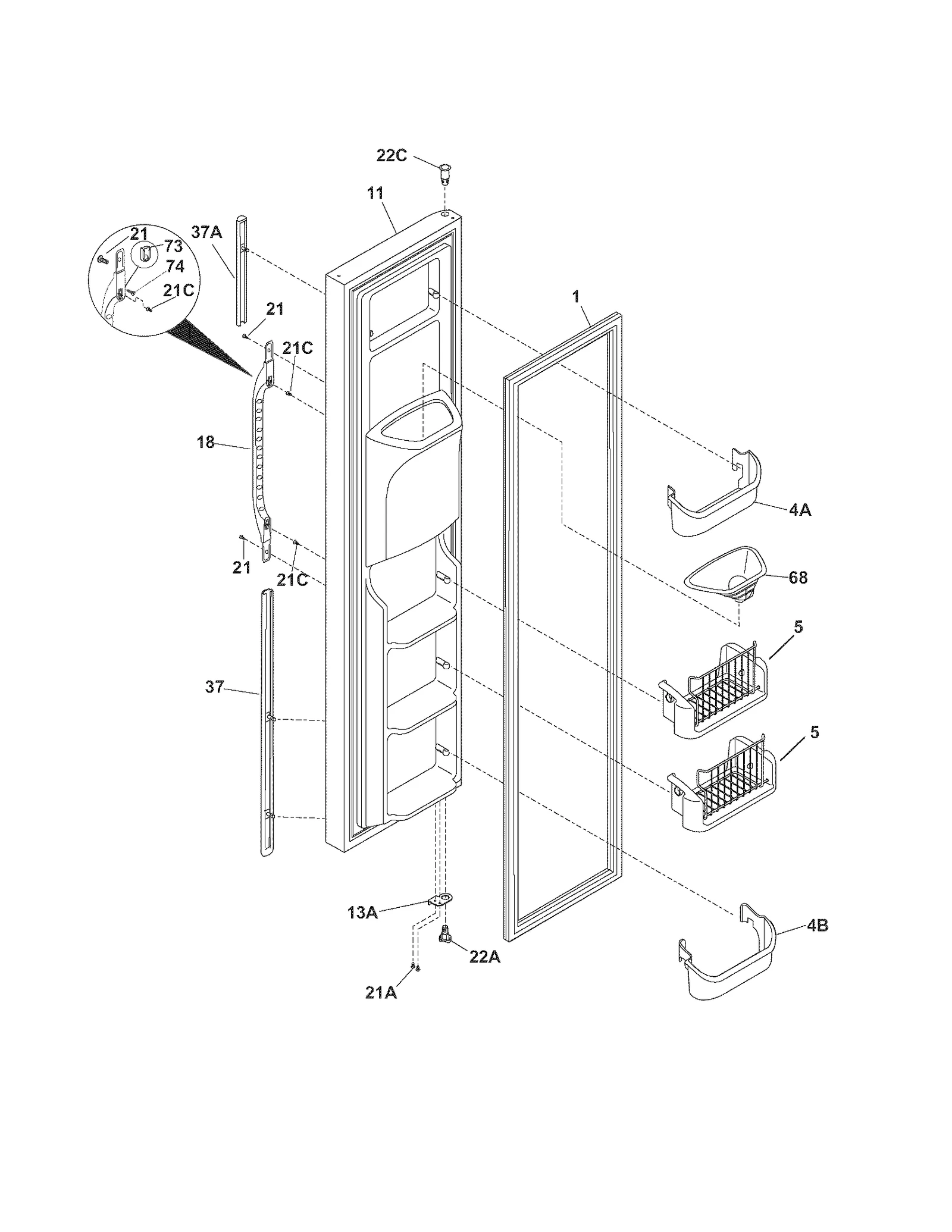 FREEZER DOOR
