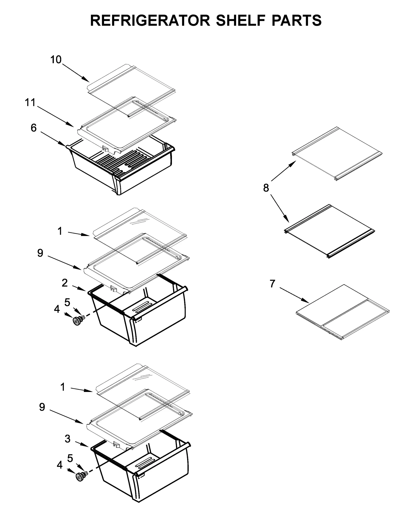 REFRIGERATOR SHELF PARTS