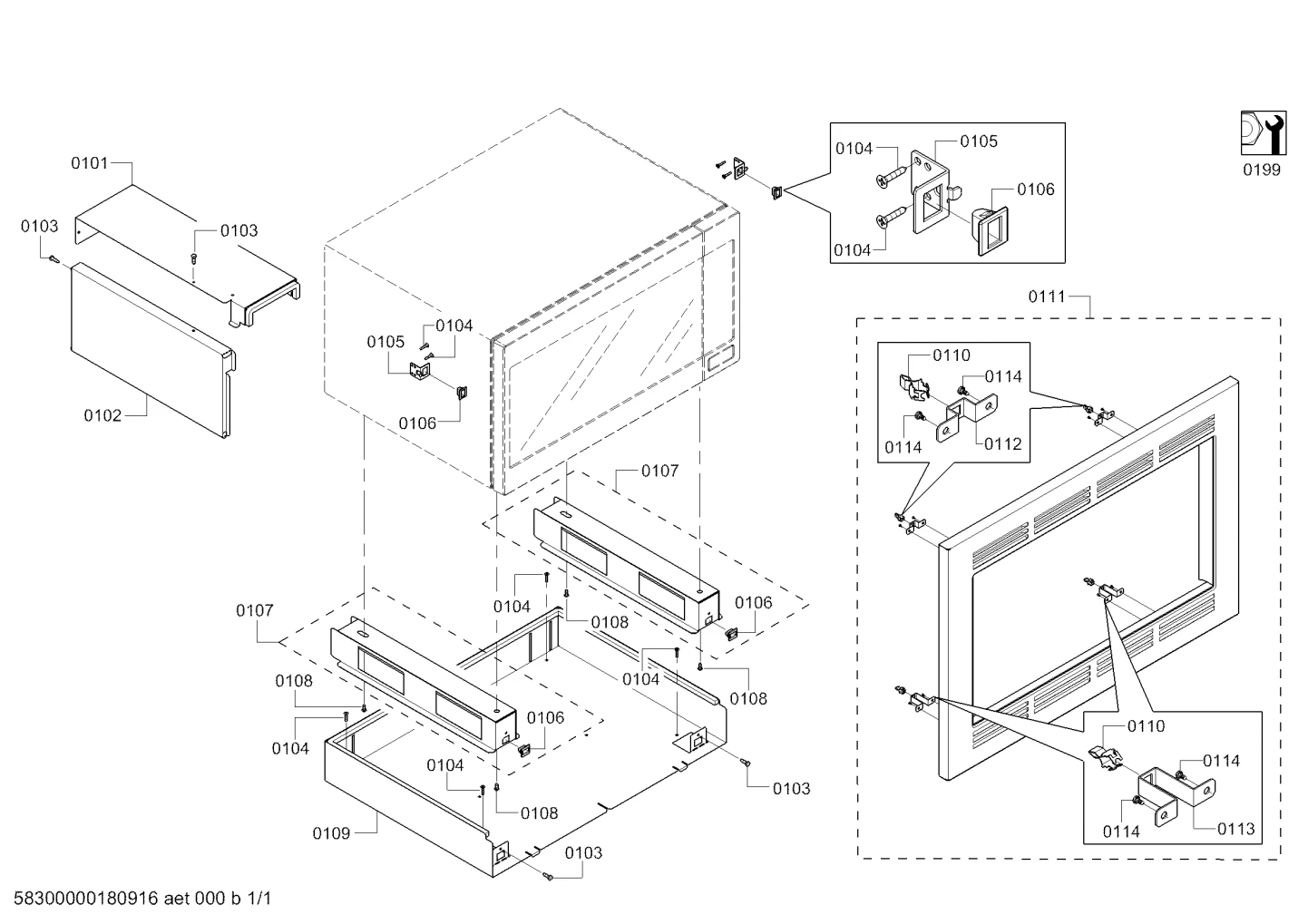 Trim Kit Frame Mounting Bracket, Top