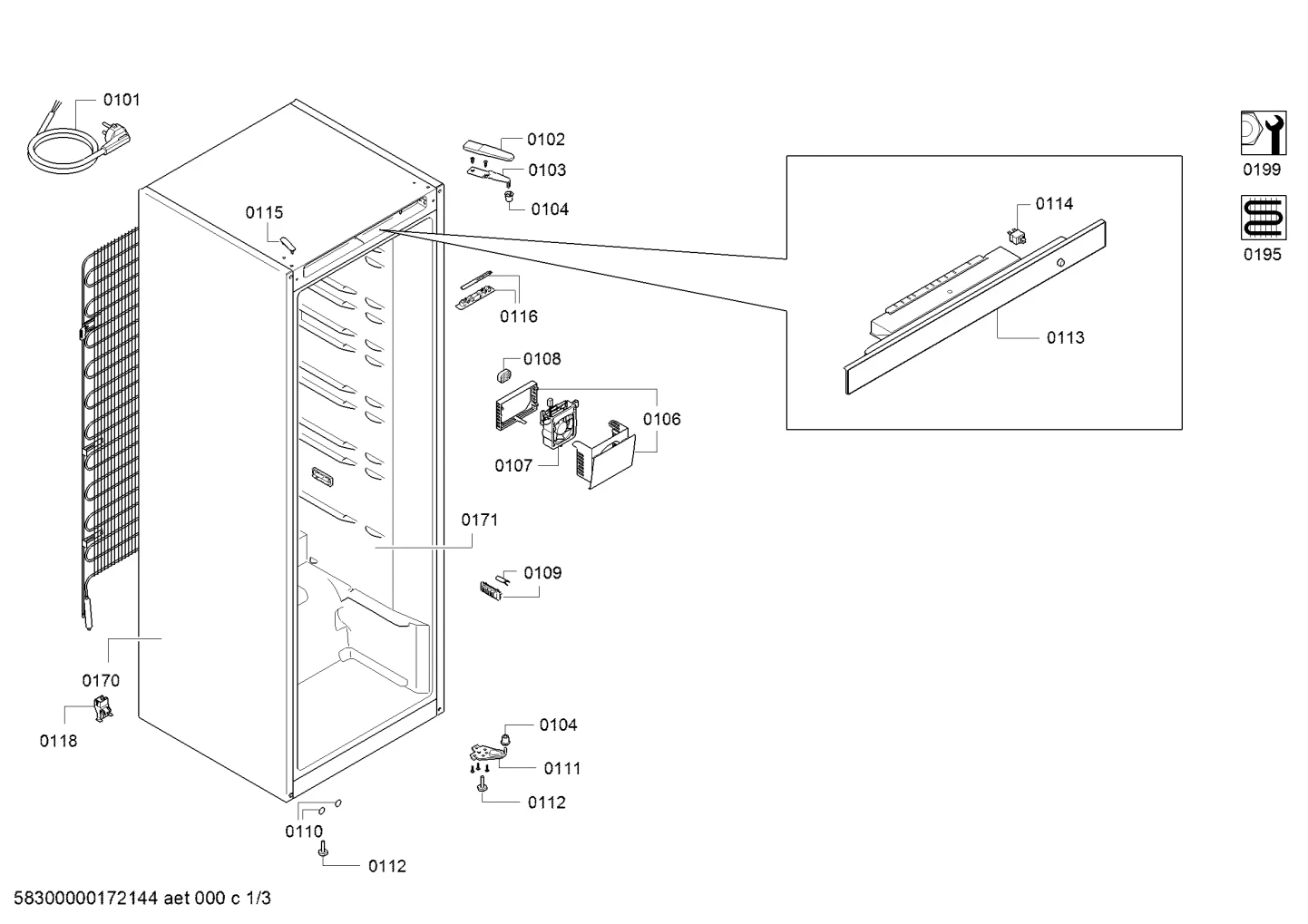 Door & Housing, Hinges (0101-0114)