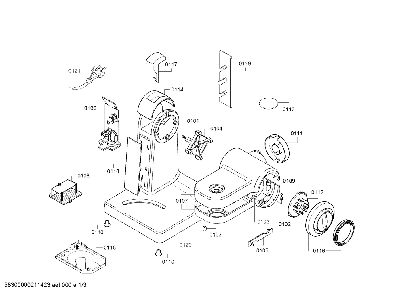 Door & Housing, shelves trays (0101-0120)