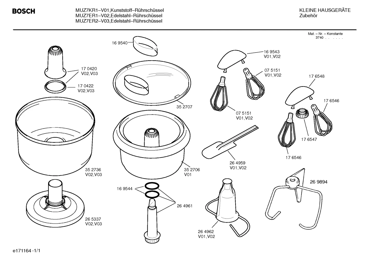Lids & Covers, Seals & Gaskets (0001-0012)