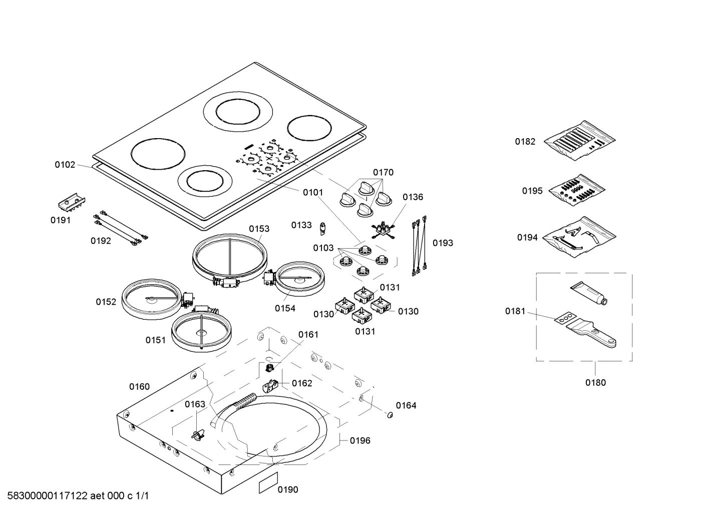 Glass Ceramic Hob Top Frame 30"